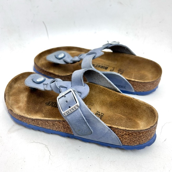 Birkenstock Gizeh Braided Thong Sandal Size 37 US 6-6.5 Regular Slide Dusty Blue - Picture 5 of 10